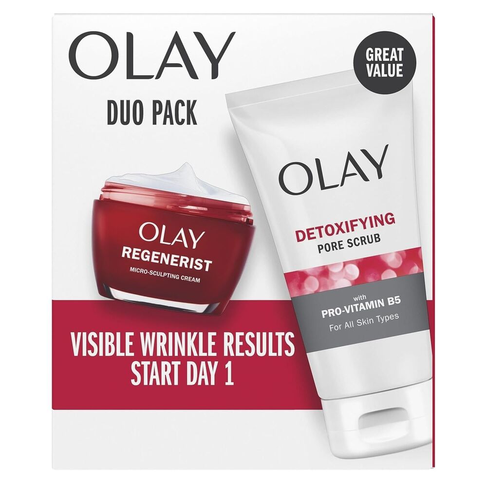 Olay Face Wash Regenerist Anti Aging + Micro-Sculpting Face Moisturizer Cream